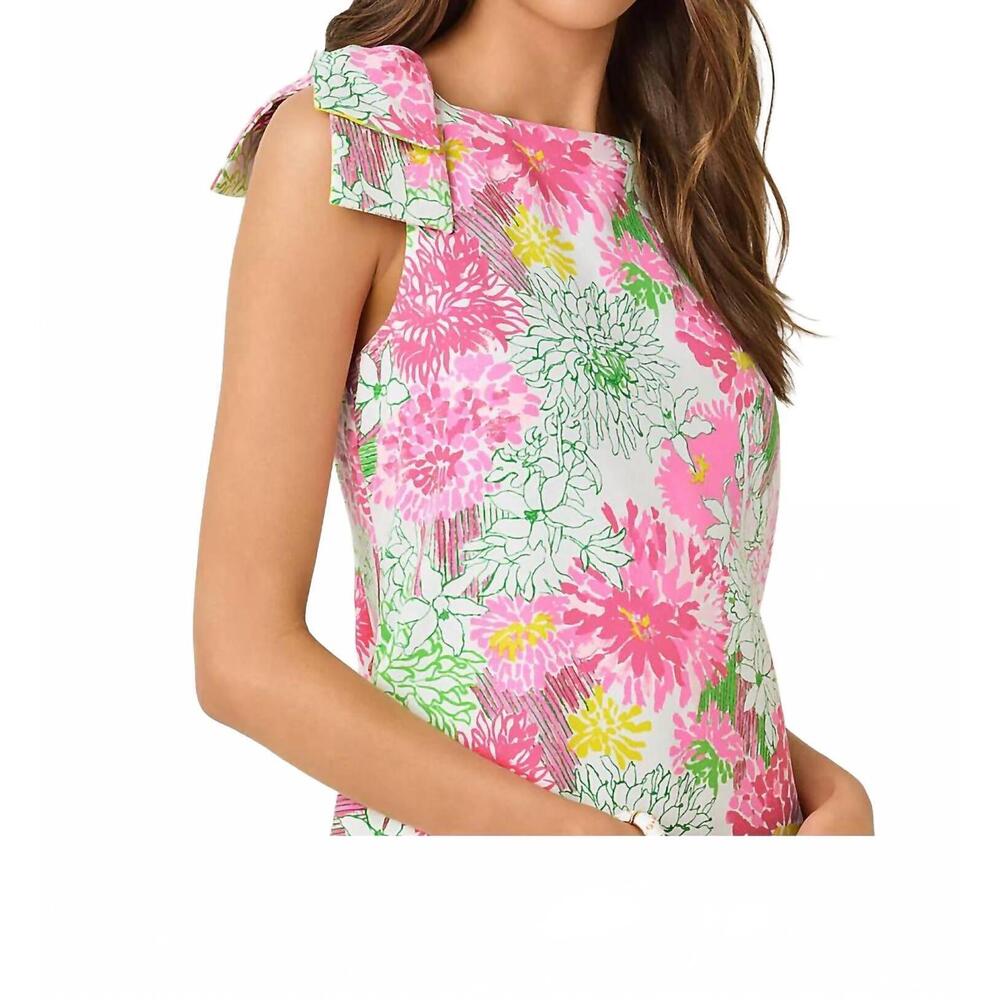 NEW LILLY PULITZER carmine shift dress in resort white mum patch - Picture 5 of 8